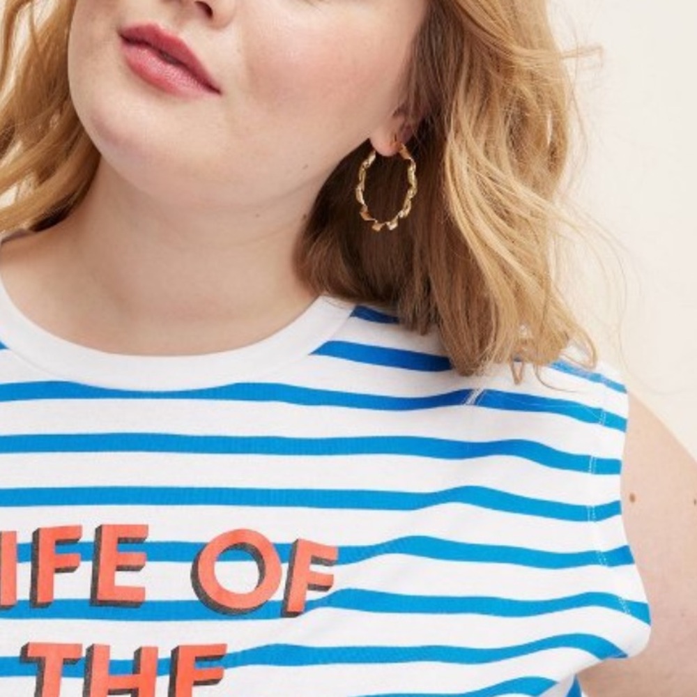 Kate Spade x Target Metal Ribbon Gold Hoop Earrings NWT - Picture 7 of 7